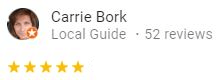 5 star review carrie - dentist